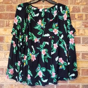 Old Navy Tropical Hawaiian Blouse Size Large